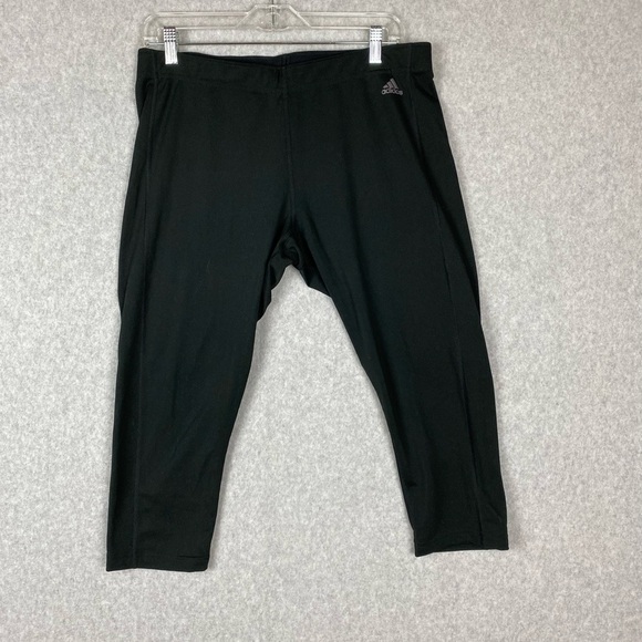 Adidas Climalite Capri Workout Pants Sz XL Black - Picture 1 of 10